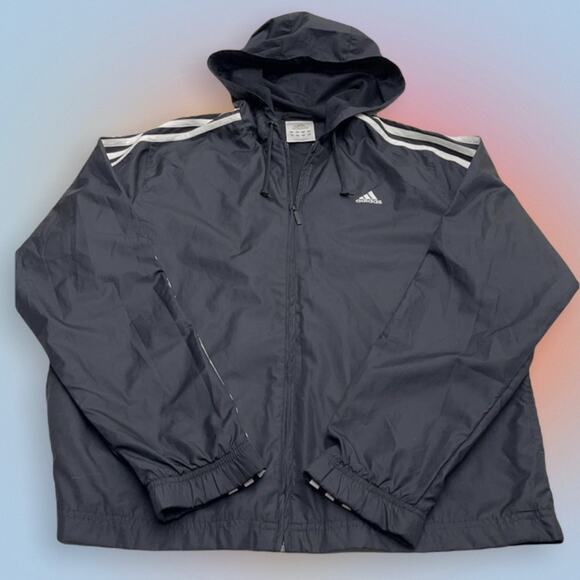 ADIDAS Women’s Medium Black / White Full Zip Lightweight Jacket - Picture 2 of 4